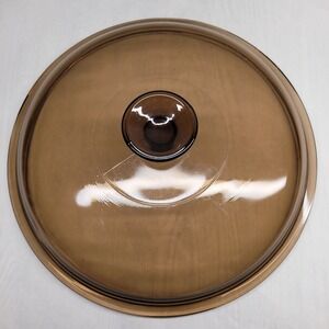 Pyrex Vision Lid Amber Replacement Pan Pot Cover Glass Cookware Corning 10.75 in